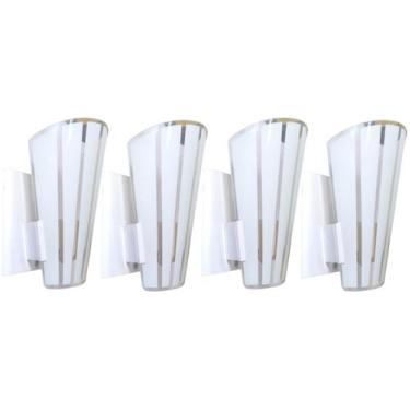 Imagem de Kit 4 Arandela Paulistinha de Parede Com Vidro Pintado - CM GLASS - CL