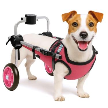 Imagem de Cadeira de Rodas para Cachorro, Tamanho P, Rosa, Suporte Ajustável para Patas Traseiras, Auxílio para Paralisia e Problemas Neurológicos