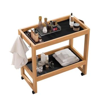 Imagem de Carrinho Auxiliar Suporte Para Esmalte Com Rodinhas Preto