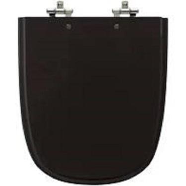 Imagem de Assento Sanitário Ibiza Preto Tampa Para Vaso Incepa Madeira