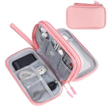 Imagem de Organizador eletrônico FYY, bolsa impermeável para viagens rosa