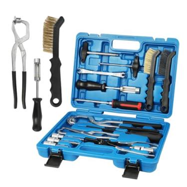 Imagem de Kit de ferramentas de tambor de freio de 15 peças, conjunto de ferramentas profissional de tambor e freio a disco, ferramenta de mola de freio a tambor com alicates de mola de freio/compressor