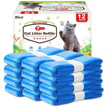 Imagem de Sacos de recarga Cat Litter Xfire, pacote com 12, 100% Odor Lock Litte