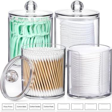 Imagem de Conjunto de jarras de boticário AOZITA Qtip Holder Dispenser 4 unidade