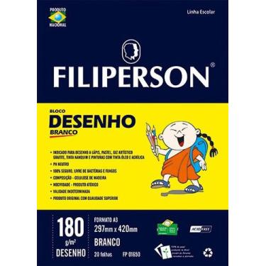 Imagem de Bloco de Desenho Filiperson A3 180gr 20fl