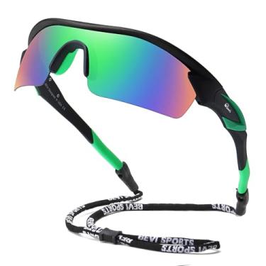 Imagem de Bevi Óculos de sol esportivos polarizados TR90 armação inquebrável para homens, mulheres, corrida, ciclismo, golfe, beisebol, Verde