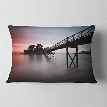 Imagem de Designart Santa Cruz Ilha Espanha, litoral, foto, sala de estar, sofá, enchimento de almofada + capa de almofada impressa em ambos os lados 30,5 x 50,8 cm