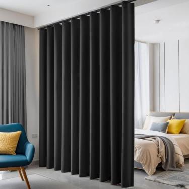 Imagem de Cortinas divisórias de quarto Hoeflife Blackout Ceiling Track Black
