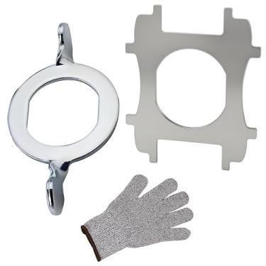 Imagem de Ferramenta de remoção de aerador de aço inoxidável com luvas resistentes a cortes, remover aerador de torneira embutida M22, M24 com engrenagens para aerador de pia de banheiro e cozinha