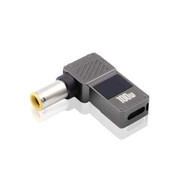 Imagem de Danfetsoy Adaptador CC de 90 graus 7,9 × 0,9 mm para USB C com tela digital, adaptador macho de 100 W DC para USB C fêmea, adequado para 4K 20V/5A para tablet, PC, câmera IP, alto-falante Bluetooth