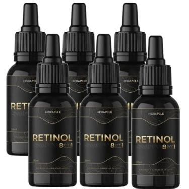 Imagem de 06 Frascos Retinol 8 em 1 Gotas 30ml – Saúde da Pele, Bigode Chinês e Rugas | Antienvelhecimento Facial | Anti-Rugas