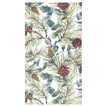 Imagem de 100 guardanapos de festa de Natal ramos de pinheiro de inverno cones e eucalipto papel descartável guardanapo de convidado aquarela verde feriado jantar toalha de mão para decoração de mesa