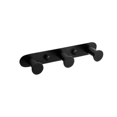 Imagem de Toalheiro de aço inoxidável preto fosco para parede, toalheiro, saboneteira, suporte para papel higiênico, ganchos para toalhas, acessórios de banheiro opcionais, 3 ganchos