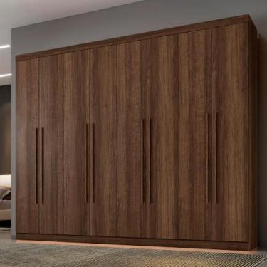 Imagem de Roupeiro New Porto 8 Portas e 4 Gavetas Imbuía - Tudo de Móveis