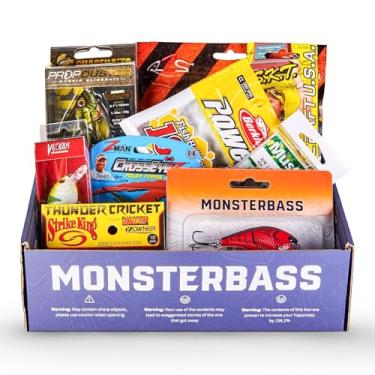 Imagem de MONSTERBASS Caixa de equipamento de pesca misteriosa, kit de pesca de robalo série Platinum inclui 7 melhores iscas de pesca, maior e melhor caixa misteriosa para pegar Smallmouth e Achigã