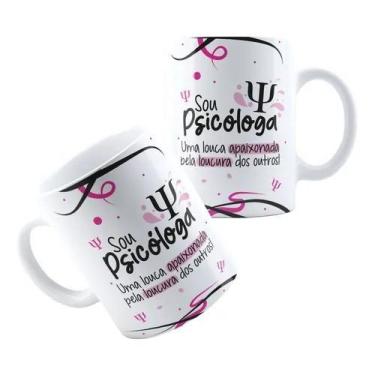 Imagem de Caneca Xícara de Cerâmica Porcelana Profissão Psicologia Psicológo Psi