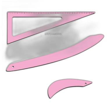 Imagem de Réguas Modelagem Corte Costura Rosa Patchwork Scrapbook Kit