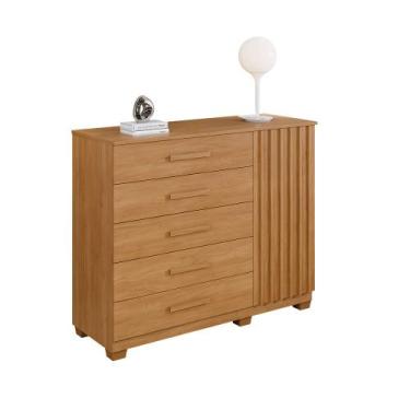 Imagem de Cômoda 5 Gavetas 1 Porta 122cm Paris - Benetil, Cinamomo