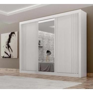 Imagem de Guarda Roupa Milano 3 Pts Com Espelho Branco - Leifer - Leifer Móveis 