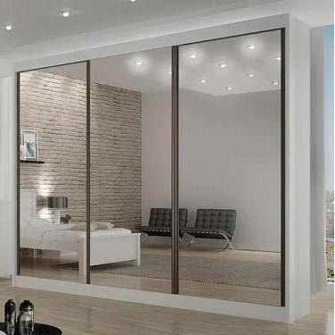 Imagem de Roupeiro San Marino 3 Portas Espelho Leifer - Branco - Leifer Móveis L