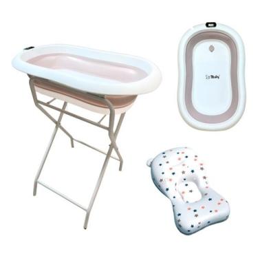 Imagem de Banheira Tibaby Com Suporte Dobrável E Almofada Flutuante