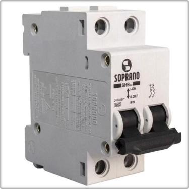 Imagem de DISJUNTOR SHB-GII DIN 2P BIPOLAR 10A SOPRANO TENSÃO MÁXIMA DE ISOLAMEN