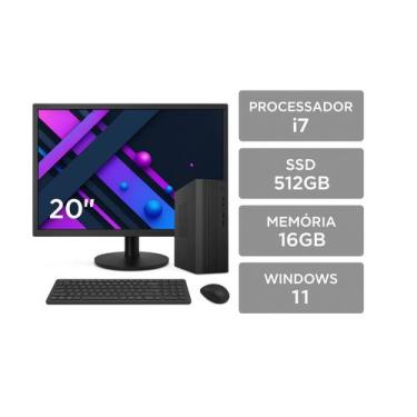Imagem de Computador Slim Completo Intel Core i7, 16GB RAM, SSD 512GB, Bivolt, M