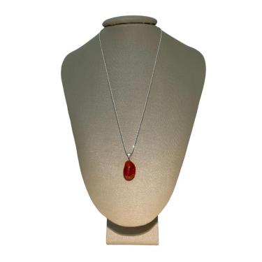 Imagem de Colar Diamantado Prata 925 Cornalina Polida - Ponte Vecchio