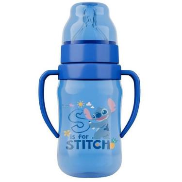 Imagem de Super Mamadeira Bico Silicone com Alças Stitch ou Angel Disney Baby  B