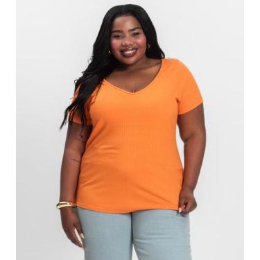 Imagem de Blusa Feminina Plus Size da Infinita Cor Laranja, Plus G3, Laranja