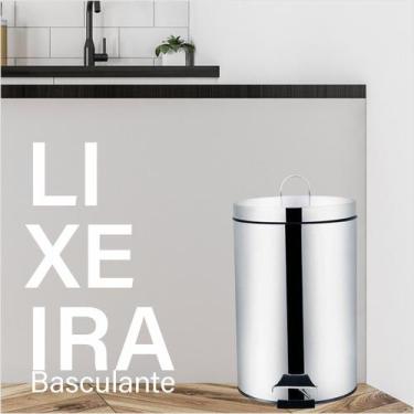 Imagem de Lixeira INOX Luxo C/ Pedal E Tampa 3 Litros Para Banheiro Escritório C