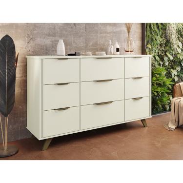 Imagem de Cômoda Europa Olimpia 100 em MDF 9 Gavetas Moveis Europa - Off White
