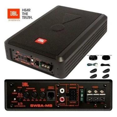 Imagem de Caixa Amplificada Jbl Sw8ams Slim Sub 8pol 200wrms 3 Canais Cor Preto,