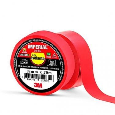 Imagem de Fita Isolante Vermelha, 18mm x 20m 3M