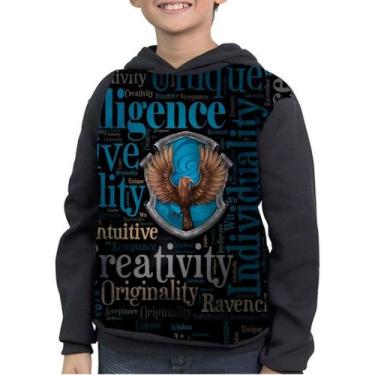 Imagem de Casaco Moletom Infantil Harry Potter Corvinal Ravenclaw - smoke, Preto