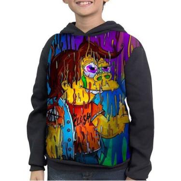 Imagem de Moletom Infantil The Simpsons Nelson Muntz Psicodélico - smoke, Preto,