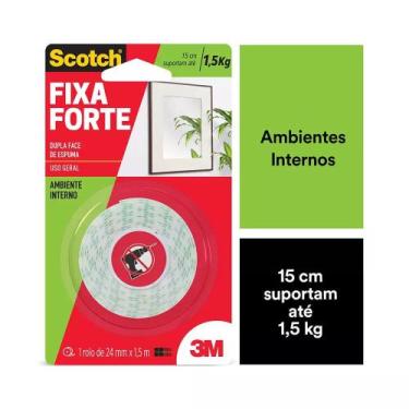 Imagem de Fita Adesiva Dupla Face Scotch 3M com Espuma para Uso Interno 24mmx1,5