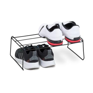 Imagem de Sapateira Empilhável Preta Organizador de Armário para Calçados Tenis Sapato - Kit com 2 unidades