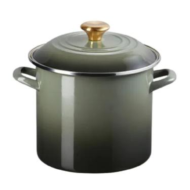 Imagem de STOCKPOT LE CREUSET EM AÇO INOX ESMALTADO 22CM 7,6L PEGADOR DOURADO THYME 56000081732003
