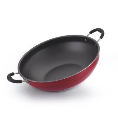 Imagem de Frigideira Wok Vermelha Nº 28 Sem Tampa de Vidro e Com Alça