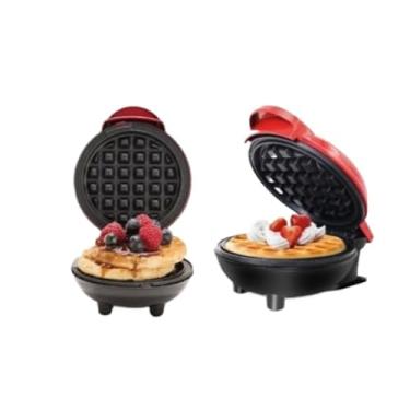 Imagem de Mini Máquina de Waffles Elétrica Portátil Casa Cozinha Waffle Panquecas Automático 220V
