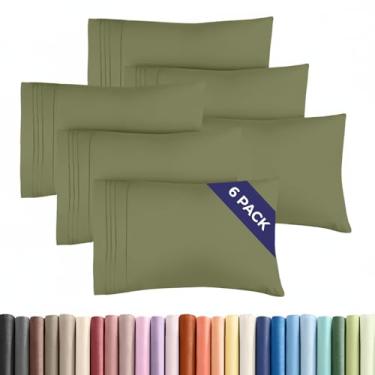 Imagem de Conjunto de 6 fronhas Queen – Capas de almofada ultra macias de qualidade hoteleira – Confortáveis, aconchegantes e sem rugas – Resistente a encolhimento, manchas e desbotamento – Protetores de