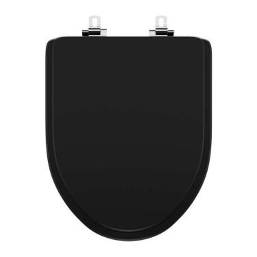 Imagem de Assento Sanitário Laqueado Soft Close Gunna Preto para vaso Eternit - 