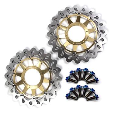 Imagem de Arashi Discos de freio dianteiro Rotores com parafusos de montagem para Honda CBR1000RR 2008-2016, CBR1000RR SP 2014-2016 NonABS, acessórios de substituição de motocicleta dourado
