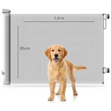 Imagem de Portão Tela Retrátil Segurança 0,85 X 1,4m - Cerca Cercadinho Portãozinho Infantil Bebê Criança Pet Cachorro