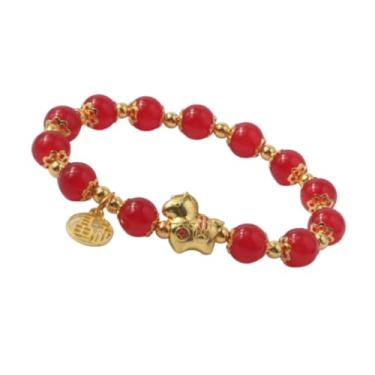 Imagem de 2026 Ano Novo do Cavalo Contas Pulseiras Pingente de Cavalo Cristal Pulseira Elástico Presente de Ano Novo, Small, Vidro, Sem Pedra Preciosa