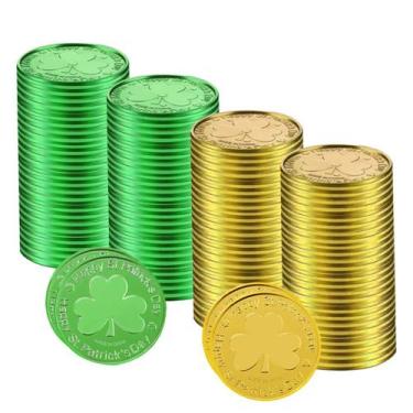 Imagem de Moeda de plástico Shamrock Coin, trevo de 3 folhas para o Dia de São P