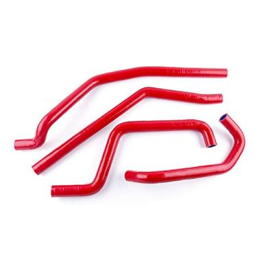 Imagem de XAJINGSU Kit de mangueira de refrigeração de radiador de silicone compatível com ATV 2008-2011 Polaris Ranger RZR 800 4 peças 11 cores (vermelho)