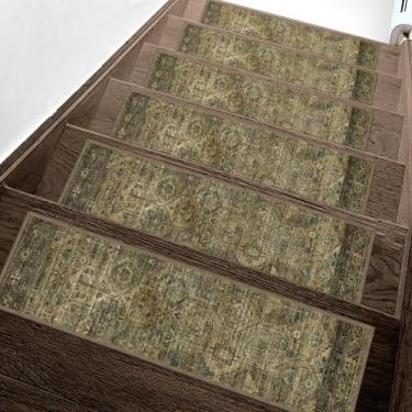 Imagem de Carpet Stair Treads sarben Non Slip 4 peças 8x30 cm para degraus de ma