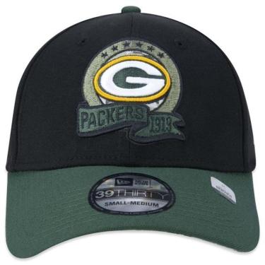 Imagem de BONÉ NEW ERA 3930 GREEN BAY PACKERS SALUTE TO SERVICE STRETCH FIT NFP23BON148 PRETO VERDE-Masculino